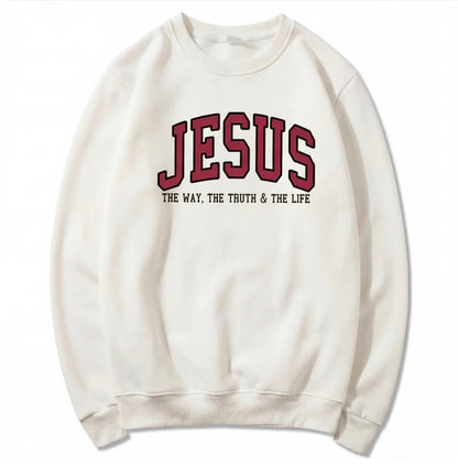 Jesus The Way The Truth and The Life Varsity Sweatshirt