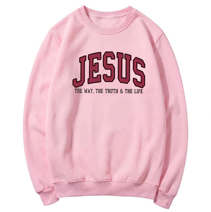 Jesus The Way The Truth and The Life Varsity Sweatshirt
